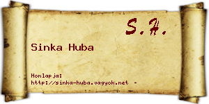 Sinka Huba névjegykártya